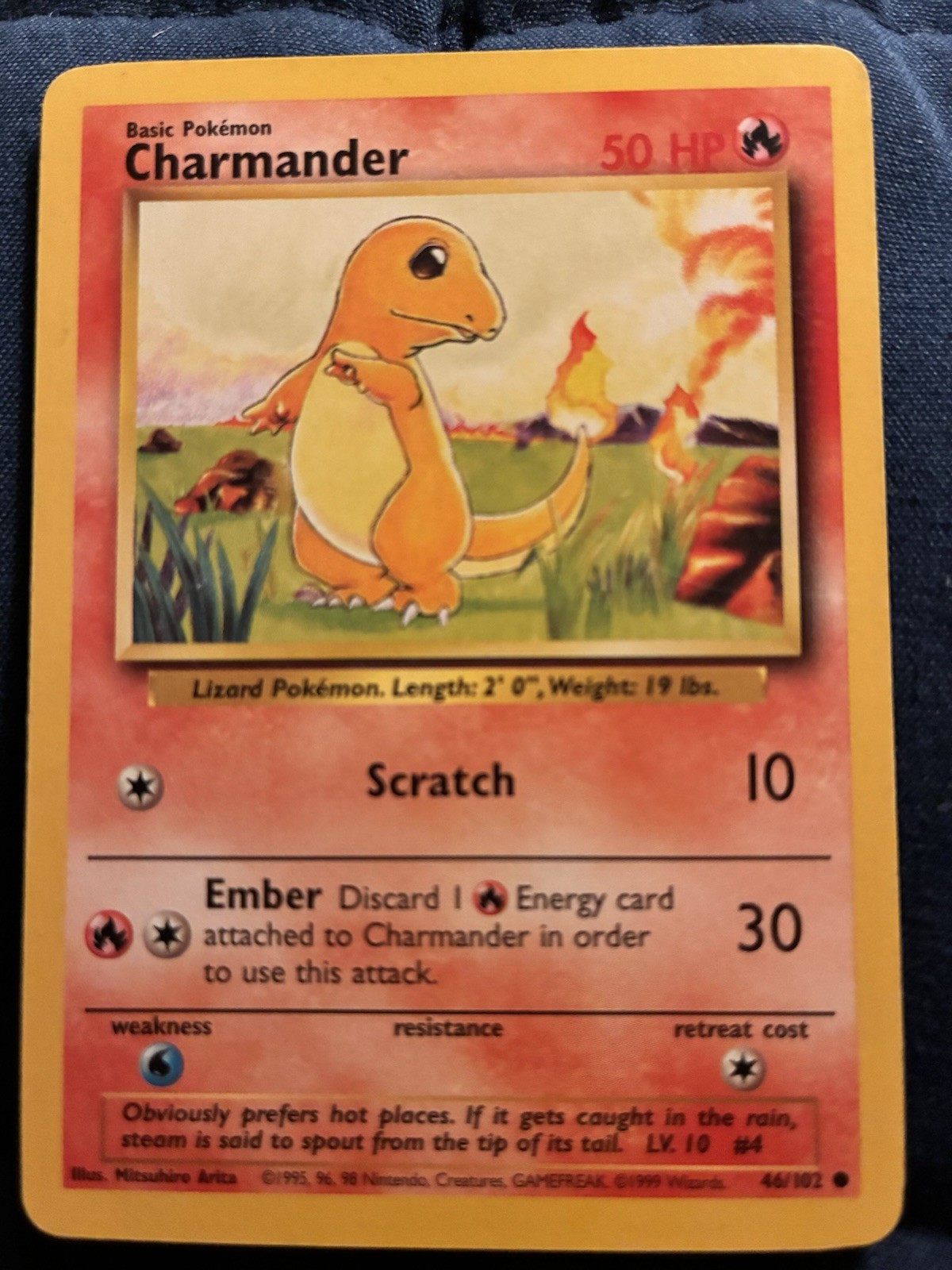 Charmander 046/102 Base Set Regular Lightly Played Pokemon Card Super Rare 
