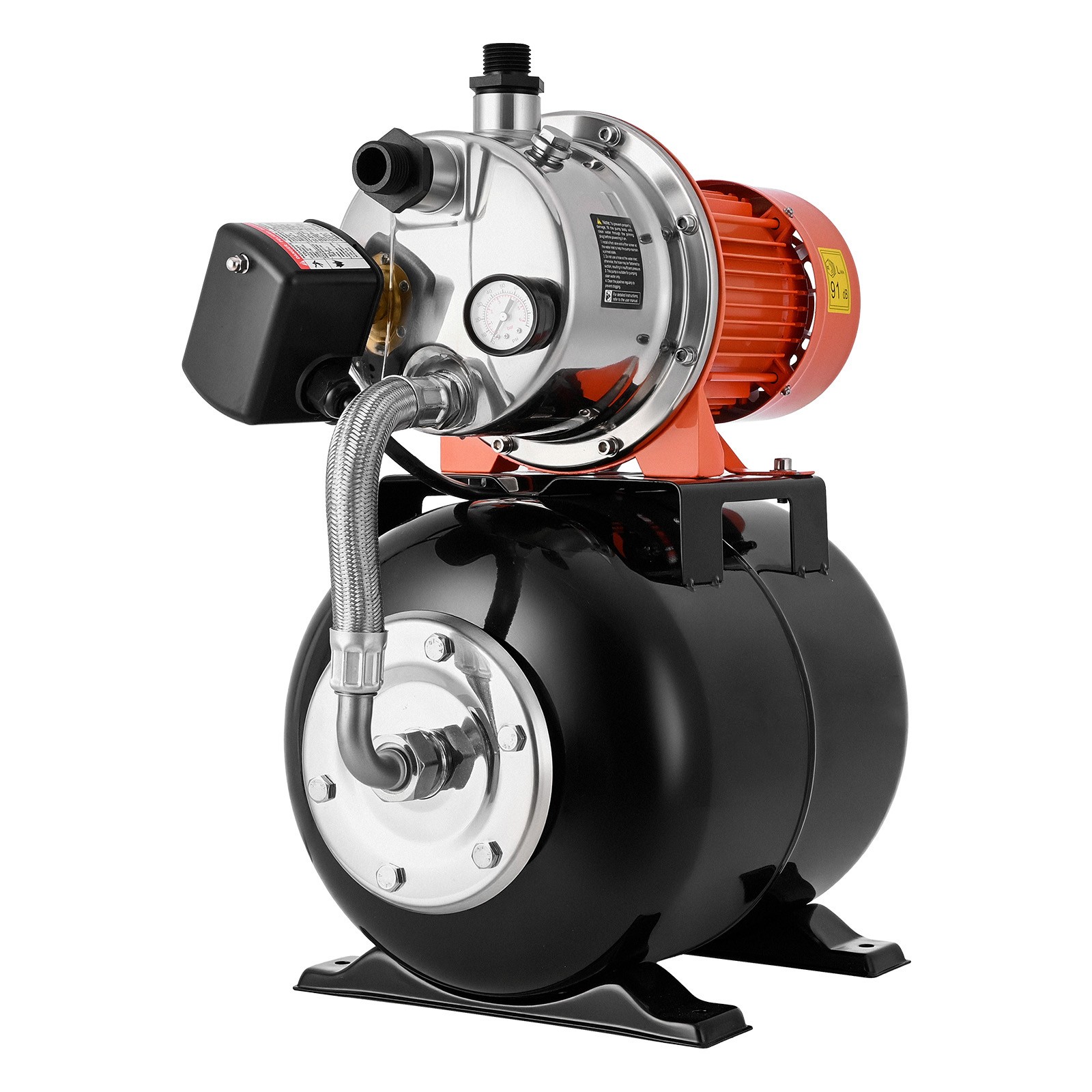 Uimoso 1.6 HP Shallow Well Pump with Pressure Tank, 1320 GPH for Potable Water