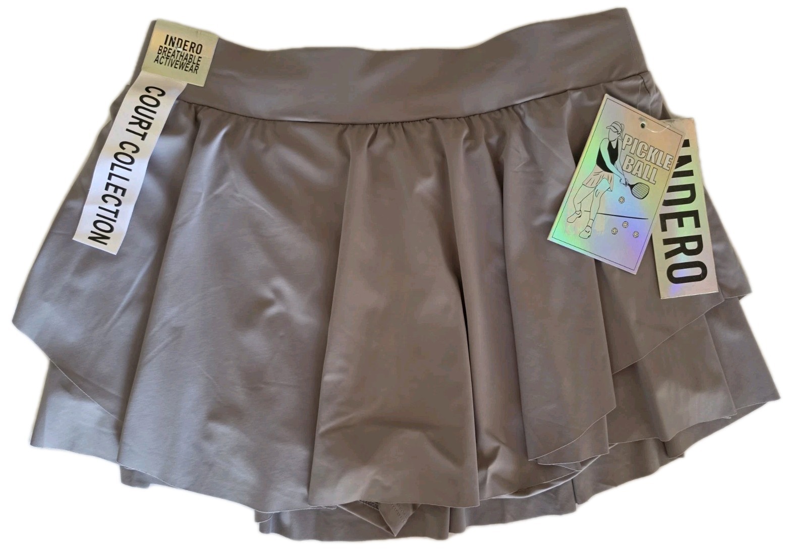 Indero Court Collection Gray Pickleball Athletic Skort Size Large NWT