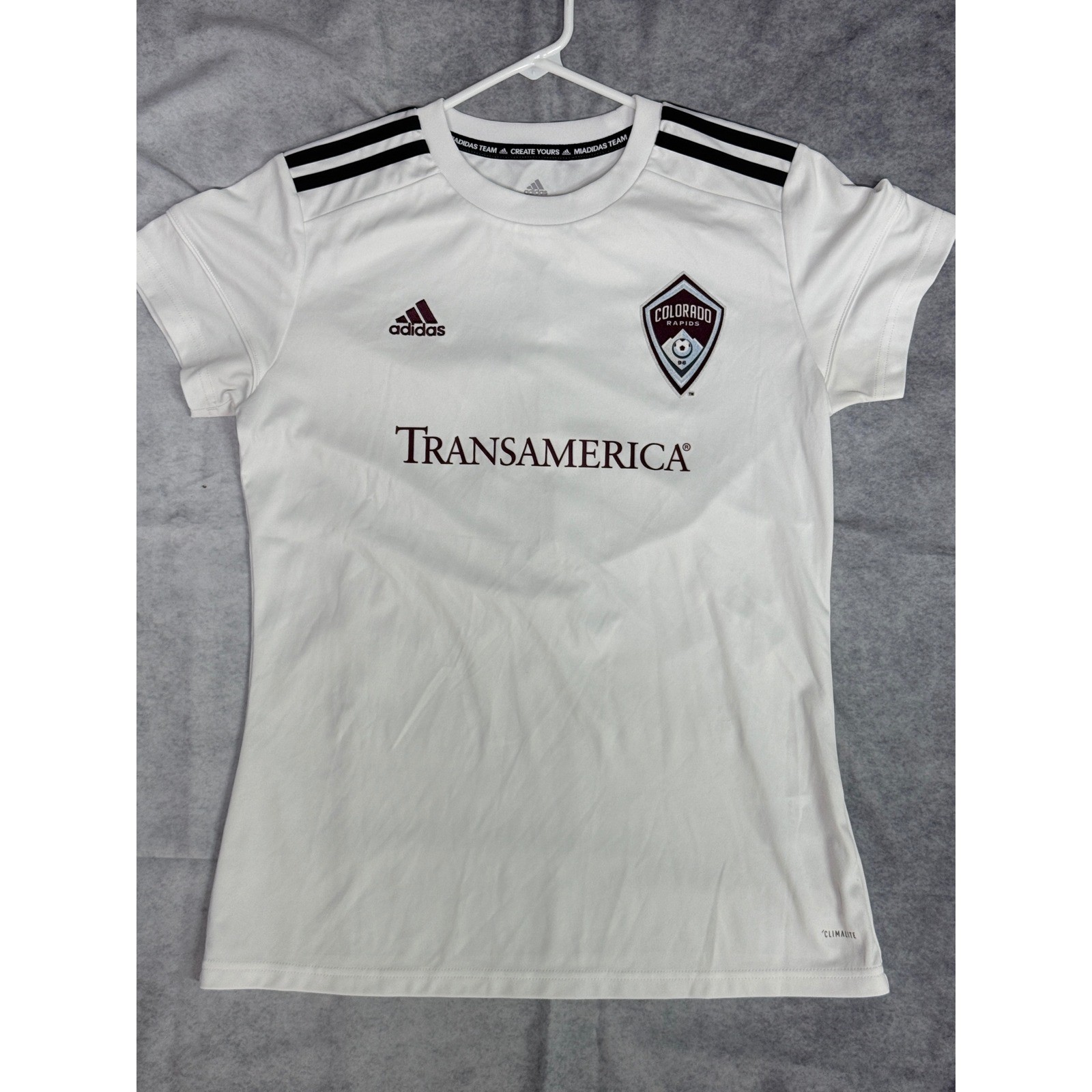 Adidas Colorado Rapids Soccer Jersey Womens Medium White Climalite Shirt No 3 Adidas Colorado Rapids Soccer Jersey Womens Medium White Climalite Shirt No 3