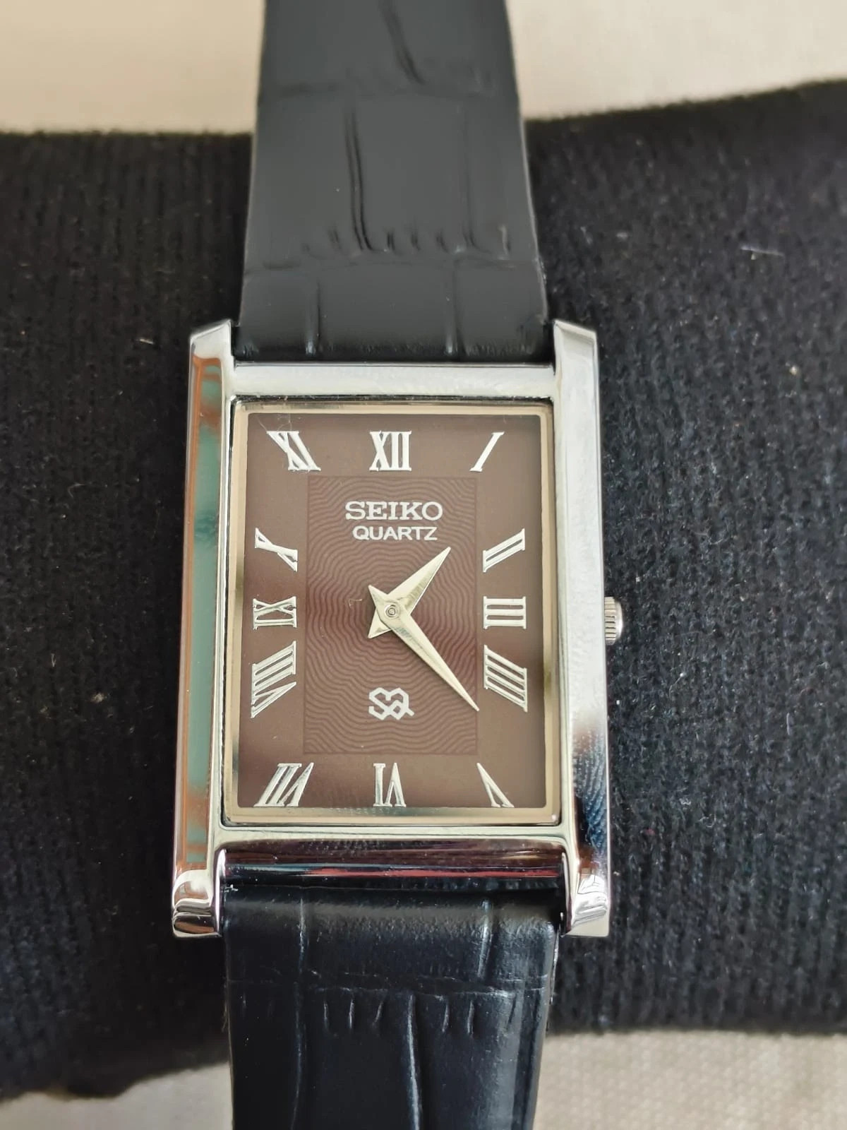 Vintage Classic Seiko Slim Tank japan Made Brown Dial Men's Wrist watch