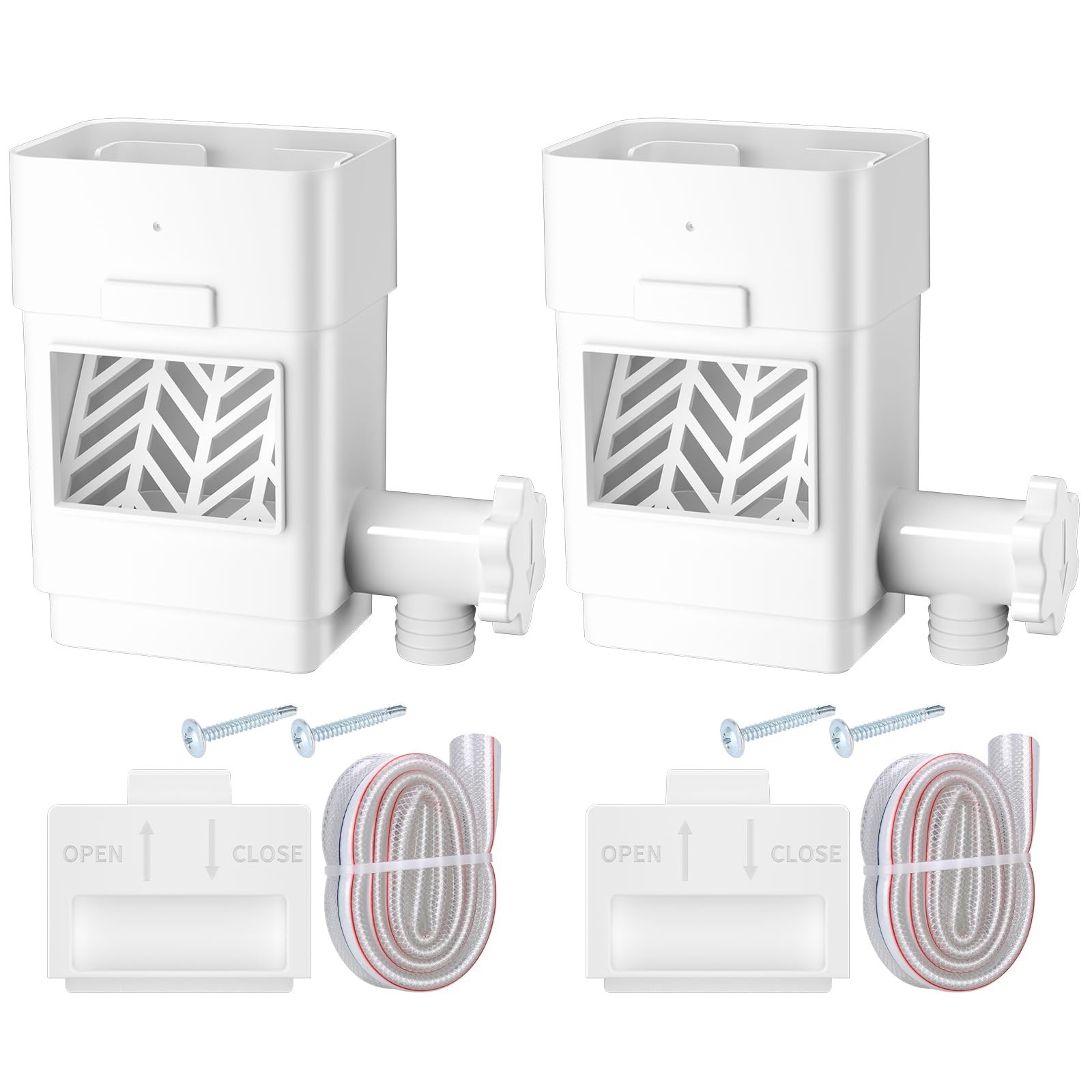 2 Packs Upgraded Rain Barrel Diverter Kit for 2\'\'x3\'\' & 3\'\'x4\'\' Downspout
