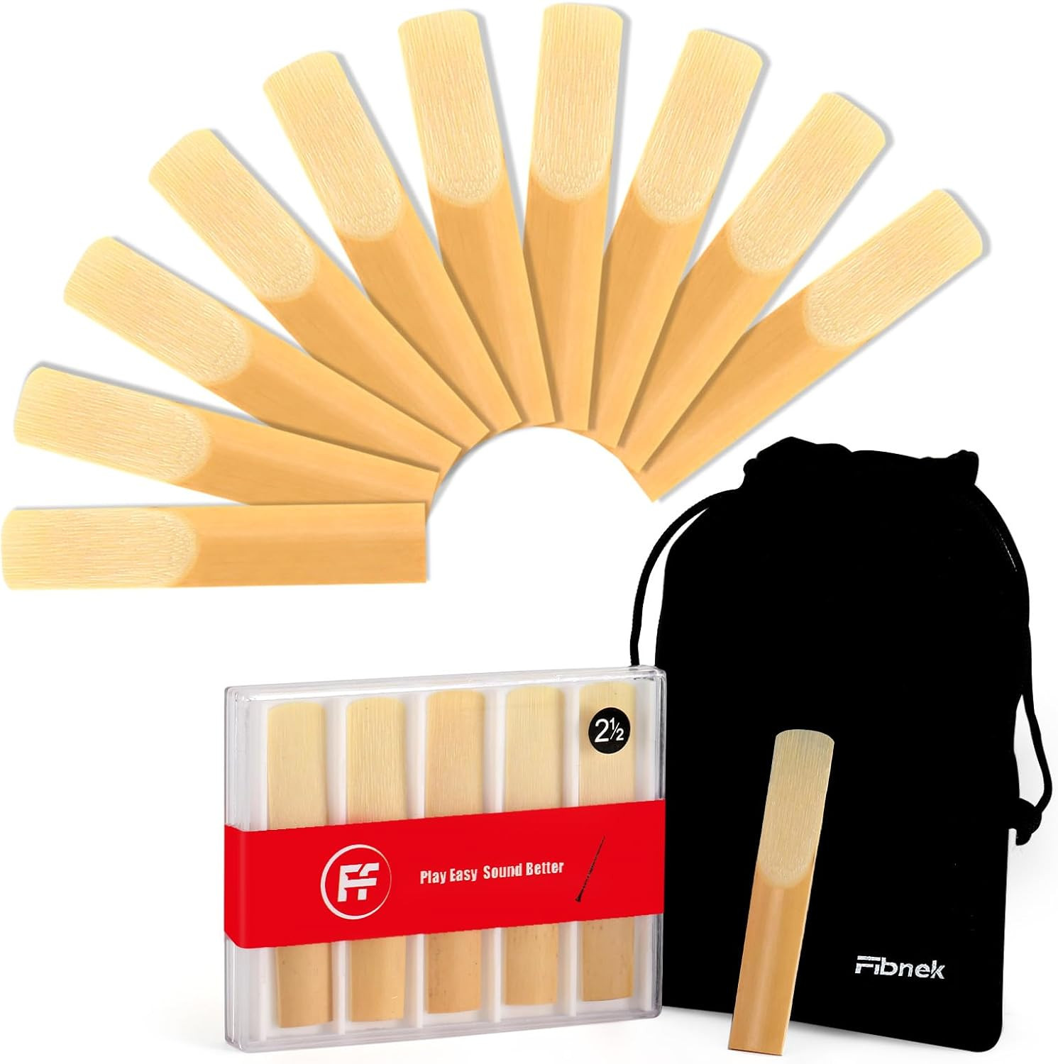 10 Pack Bb Clarinet Reeds Strength 2.5 – Natural Cane Reeds for Clarinet, Beginn 10 Pack Bb Clarinet Reeds Strength 2.5 – Natural Cane Reeds for Clarinet, Beginn