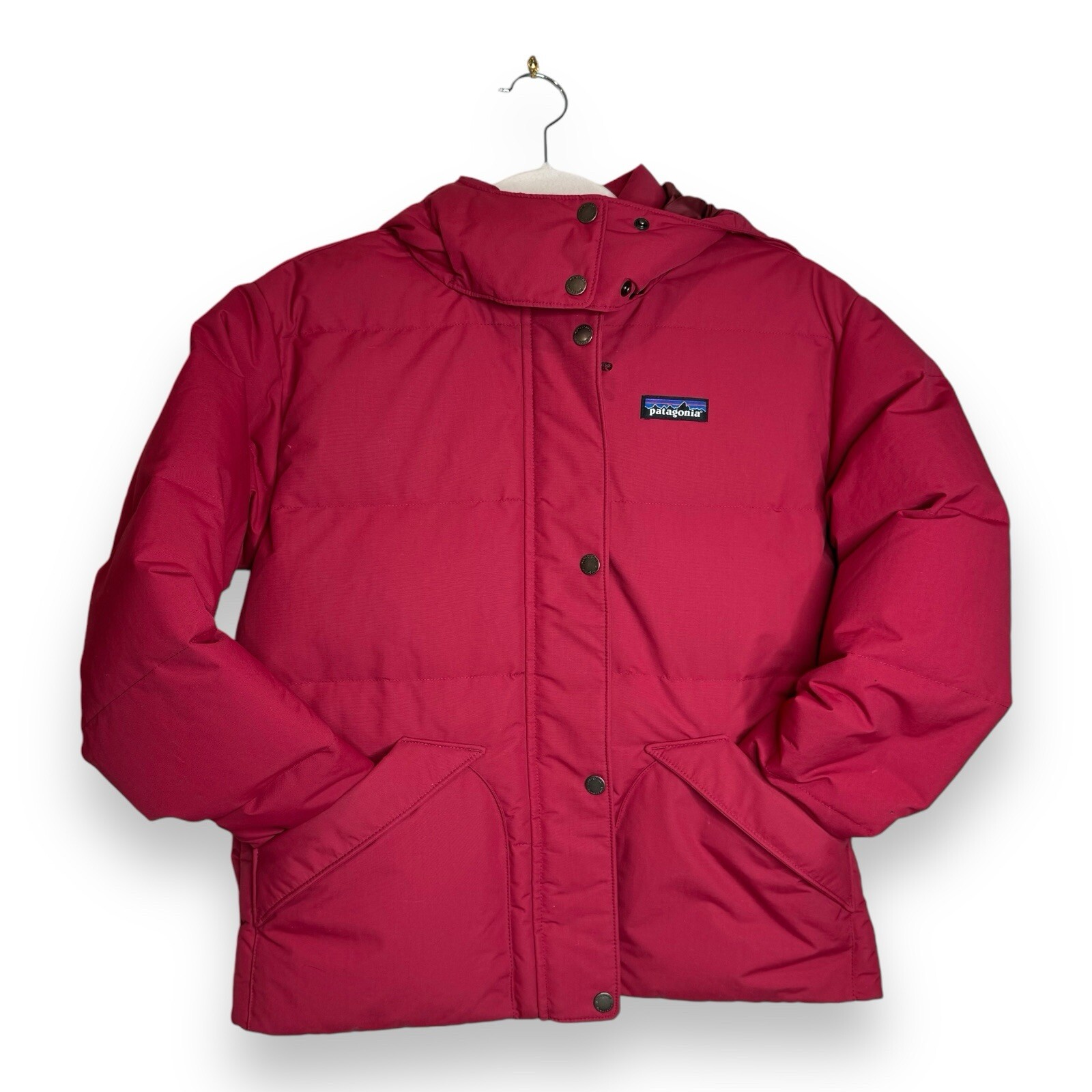 NEW Patagonia Women Downdrift Jacket Down Insulated  Hood Wax Red Sz XS