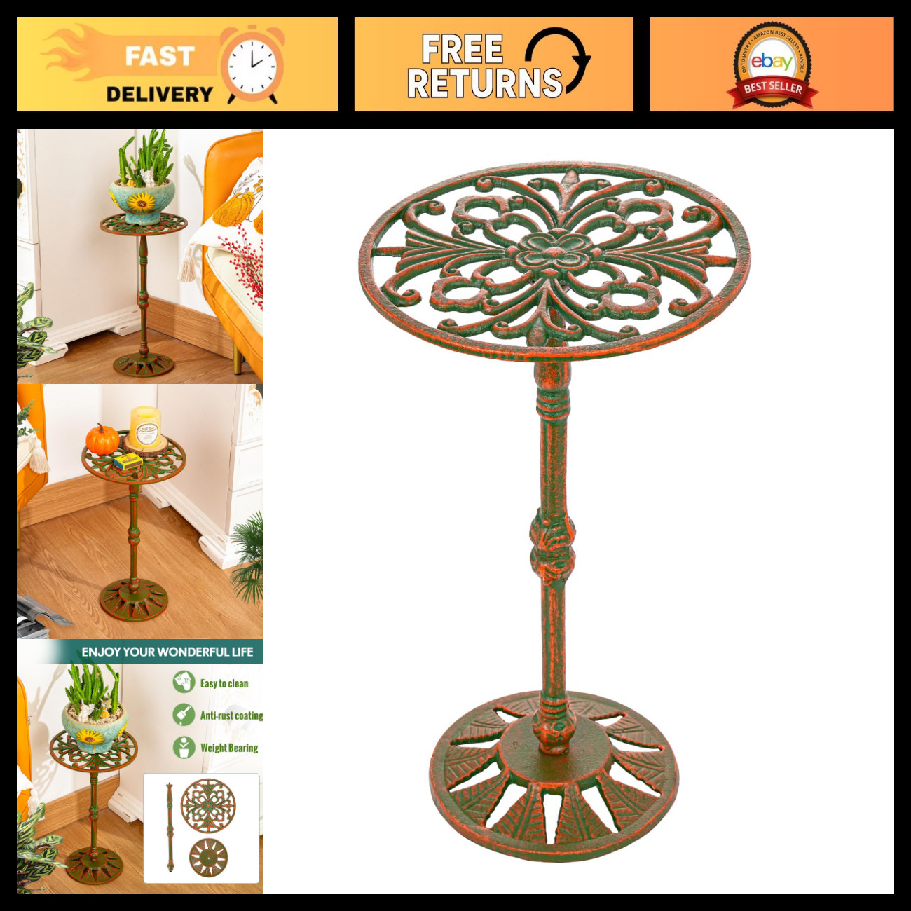 Vintage Cast Iron Plant Stand - 16\ Vintage Cast Iron Plant Stand - 16\