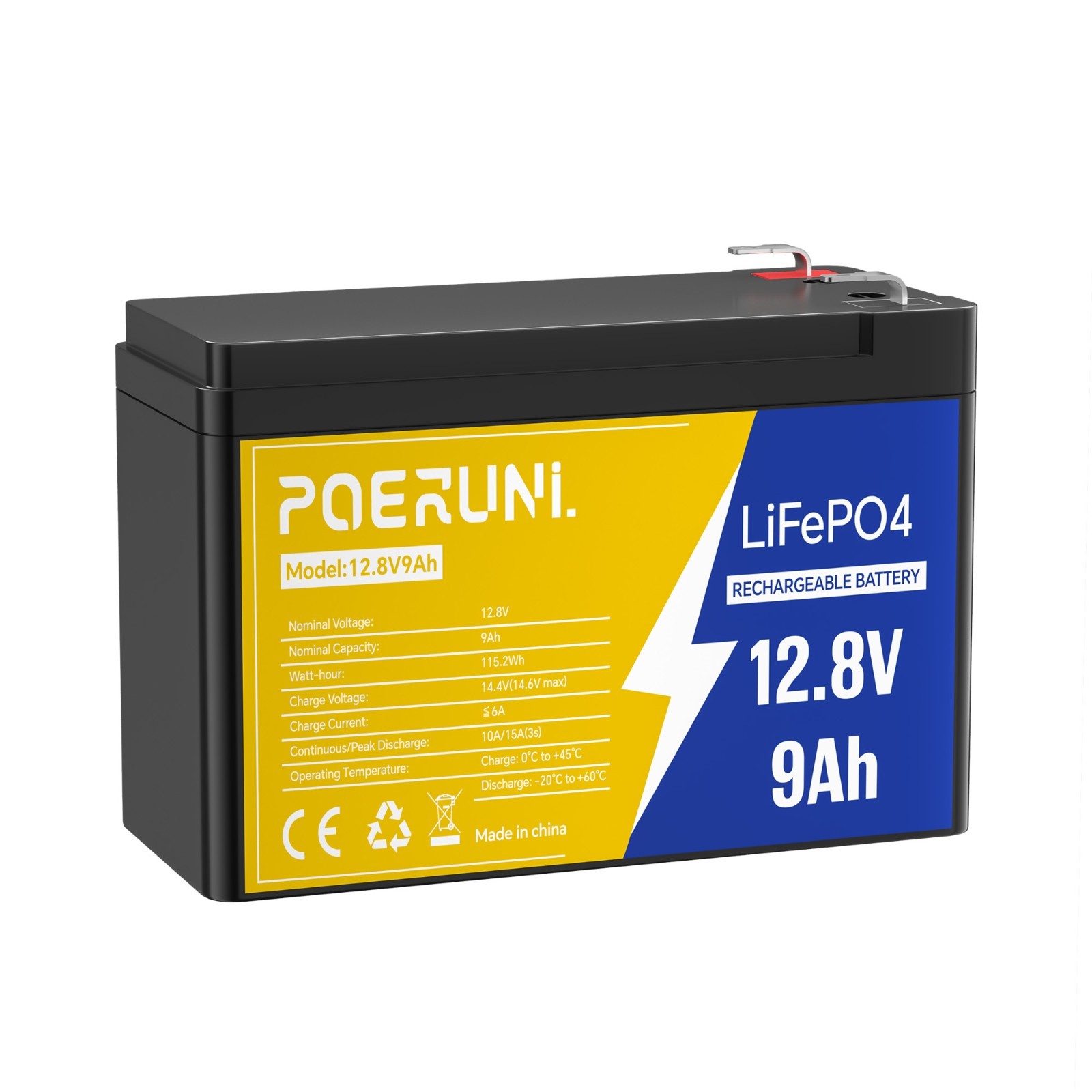 12V 9Ah Lithium LiFePO4 Rechargeable Battery With BMS for UPS RV Fish Kid Car 12V 9Ah Lithium LiFePO4 Rechargeable Battery With BMS for UPS RV Fish Kid Car