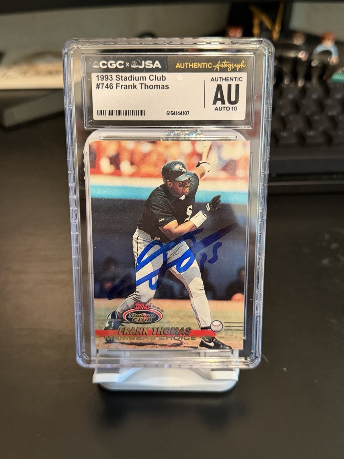 Topps 1993 Stadium Club Members Choice Frank Thomas #746 Auto 10 JSA 6154144107