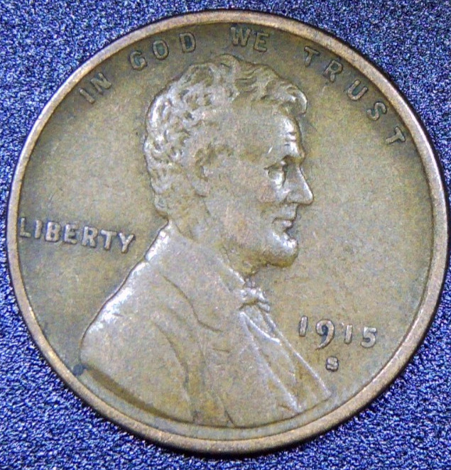 1915 S Lincoln Cent Mid Grade F/VF Wheat Penny Better Date NICE COIN RC12