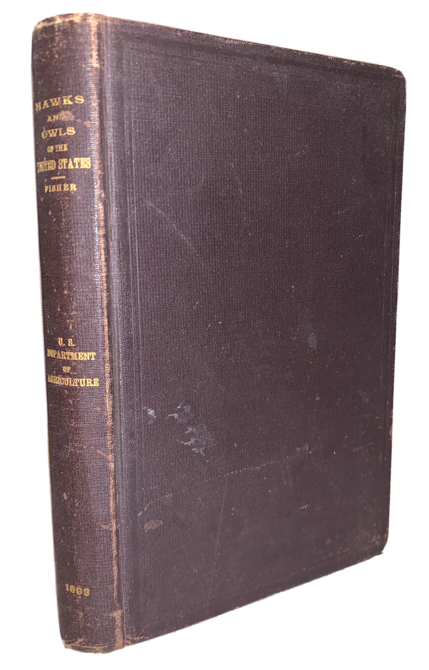 1893, 1st Ed, THE HAWKS AND OWLS OF THE UNITED STATES, COLOR PLATES, FISHER