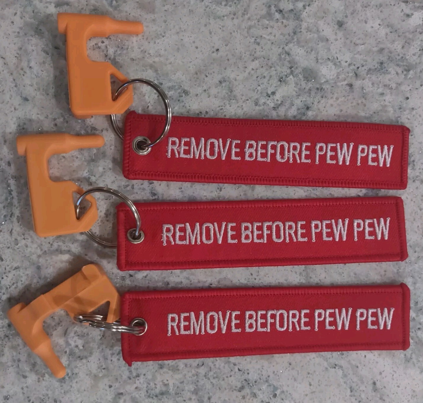 3 Remove Before PEW PEW Chamber Safety Rifle Flag  