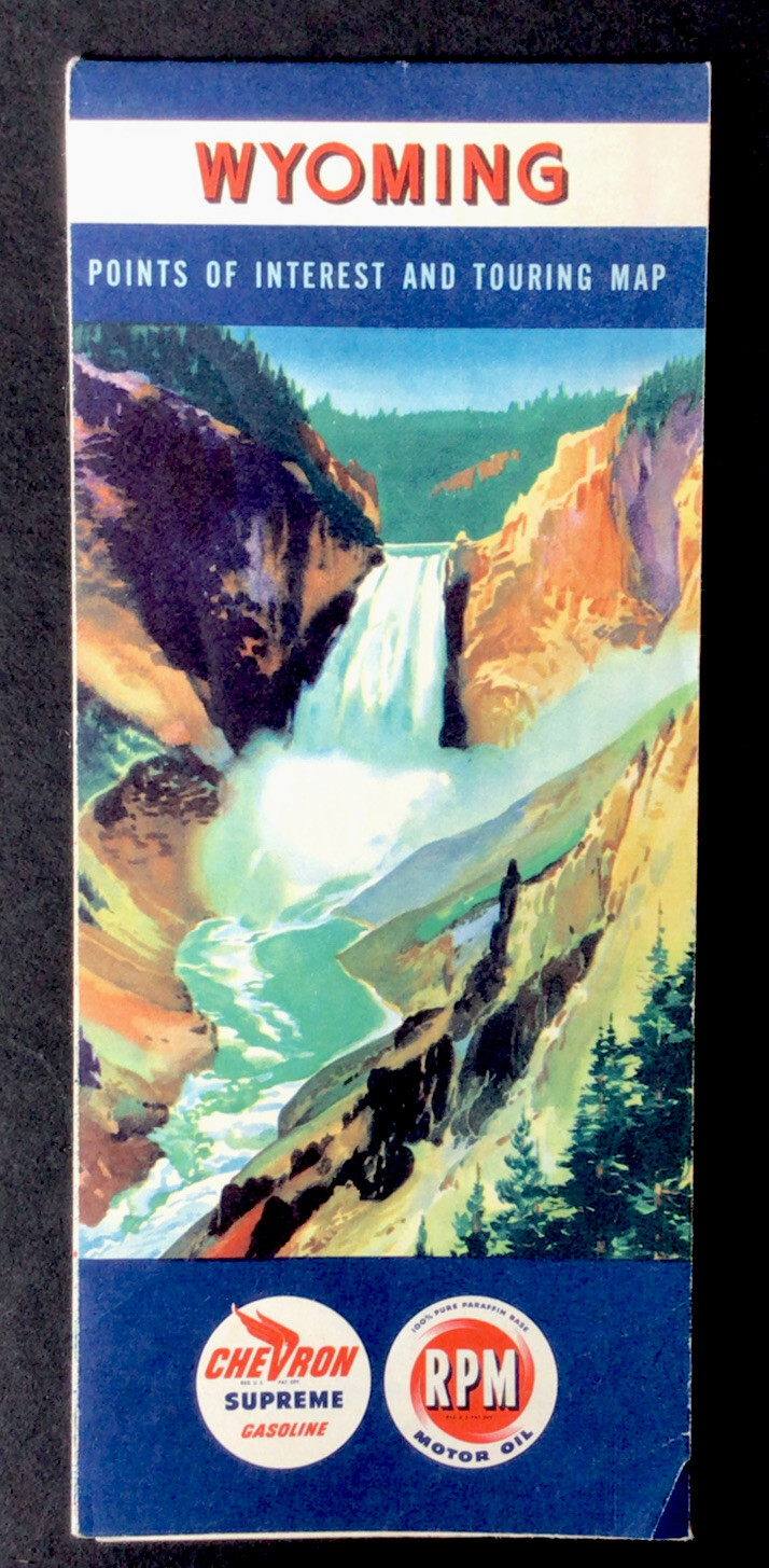 1940s Chevron highway travel road map of Wyoming #3