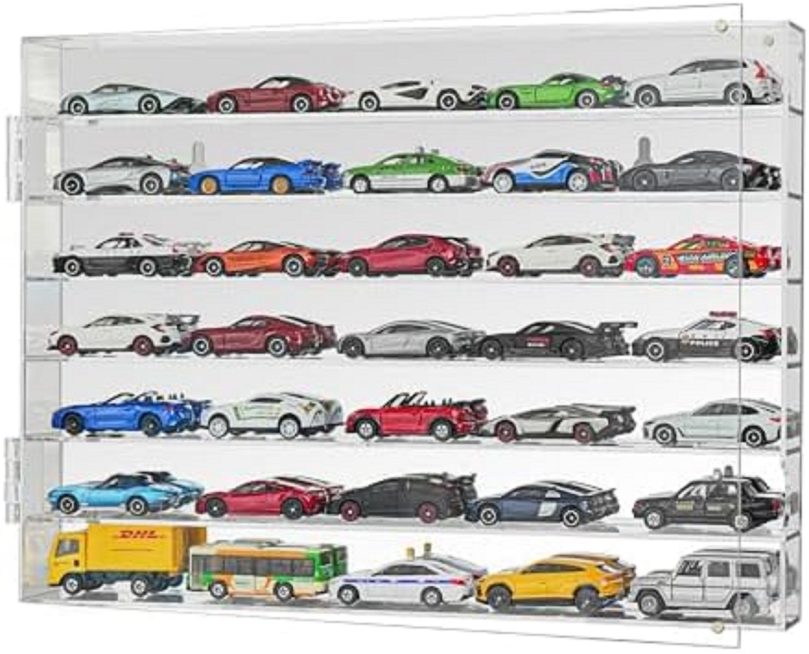 YYDS 1/64 Diecast Model Car Display Case Wall Mount for 35 Cars