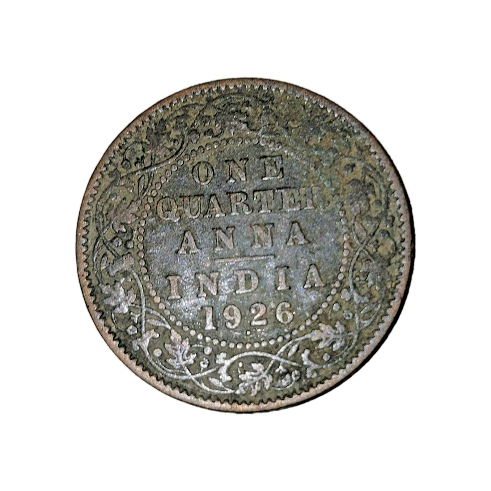 1926 British India One Quarter Anna Coin George V King Emperor 1926 British India One Quarter Anna Coin George V King Emperor