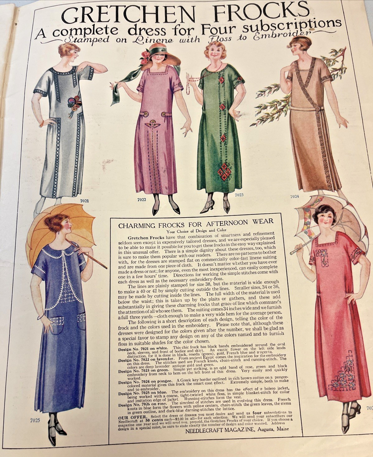 Needlecraft Magazine 1923 1924 1927 Fashions Patterns Crafts Basket Illustrated