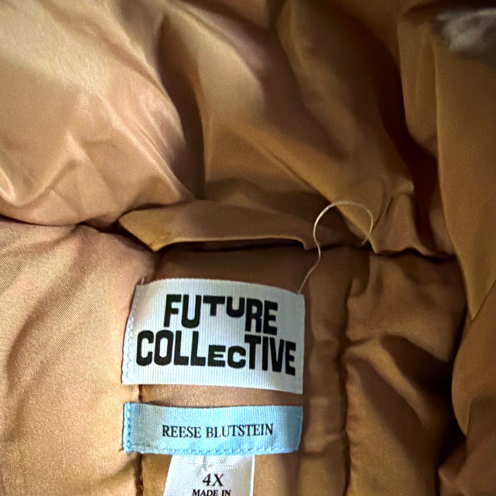 Future Collective Reese Blutstein Women’s 4X Beige Long Overcoat Button Lined Future Collective Reese Blutstein Women’s 4X Beige Long Overcoat Button Lined