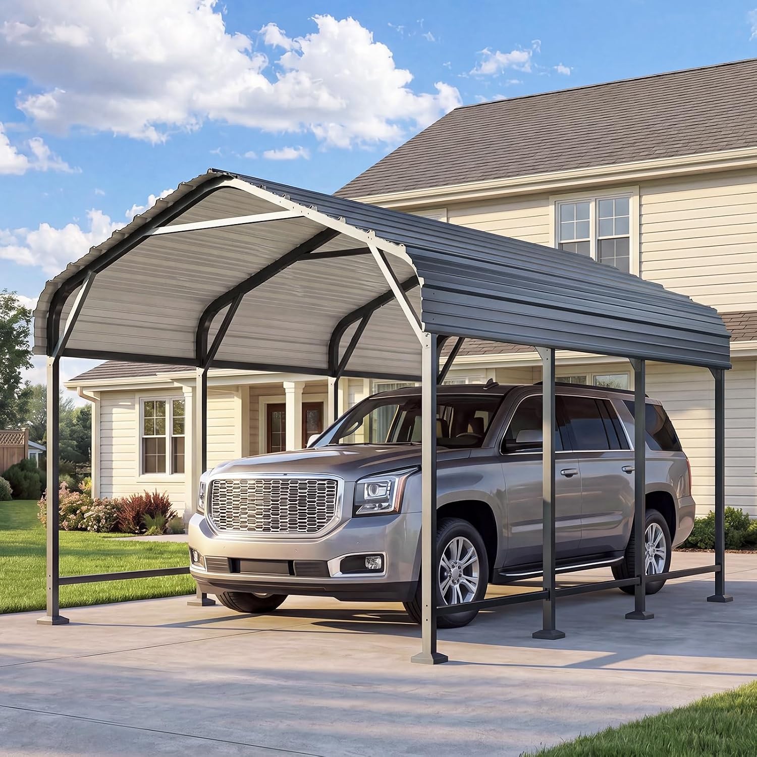3x4.5m 3.6x6m 6x6m 6x9m 6x12m Heavy Duty Metal Carport Galvanized Steel Garage