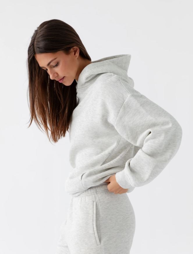 Socialite Women\'s Fleece Lined Hoodie with Side Pockets in Gray Medium