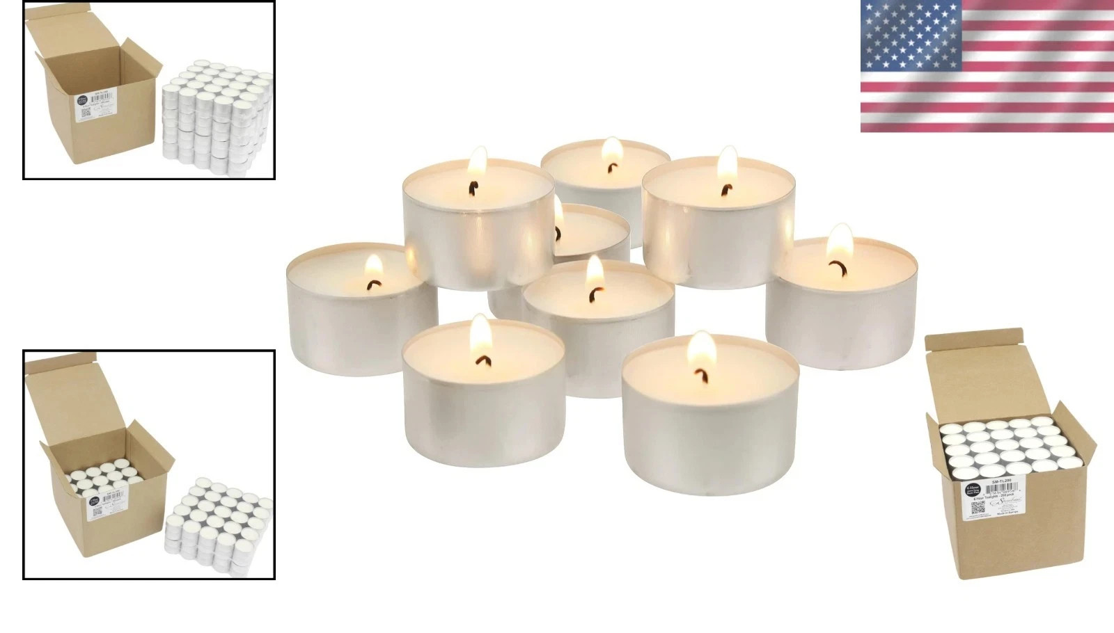 Long Burning Unscented Tealights - 200 Smokeless Candles for Home and Events