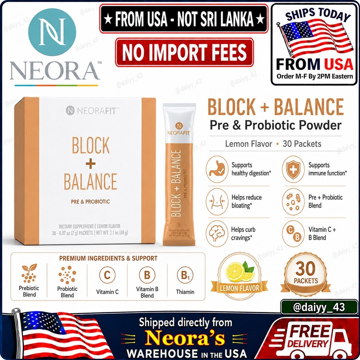 NeoraFit™ Block + Balance Pre & Probiotic Powder - Weight Loss Supplements -NEW