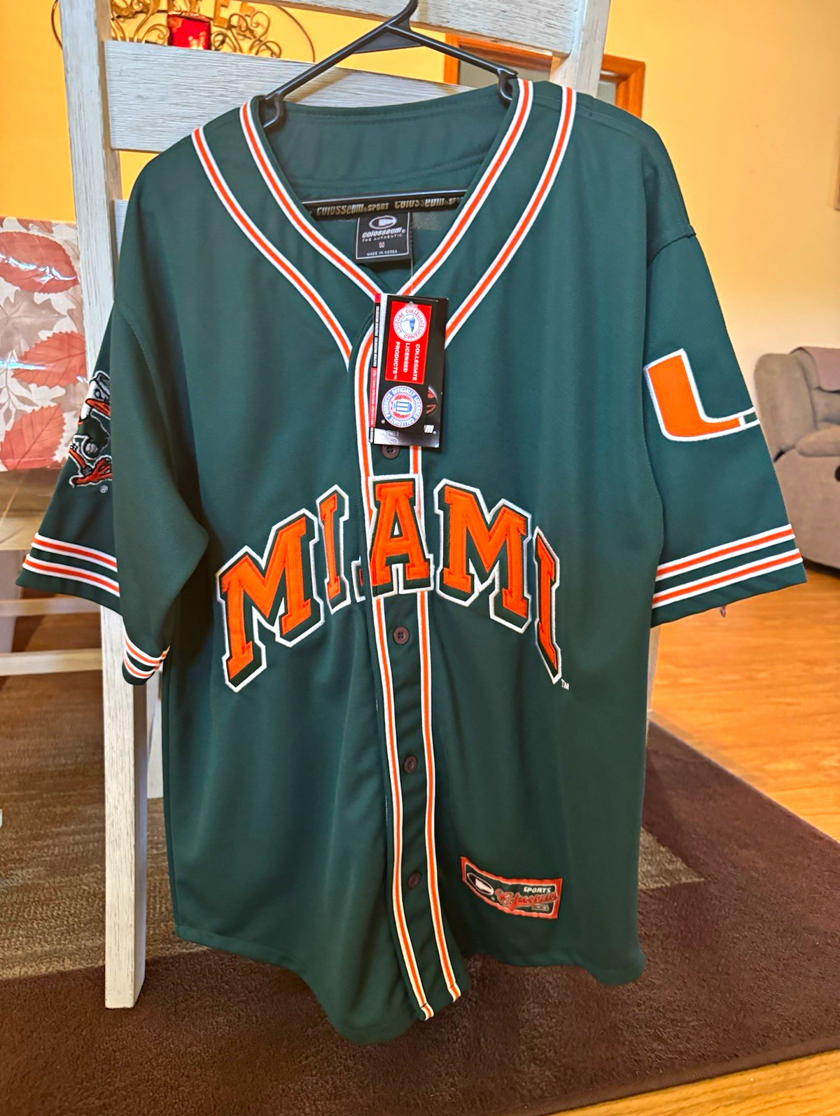 Colosseum Miami Hurricanes NCAA Jersey NWT vintage y2k