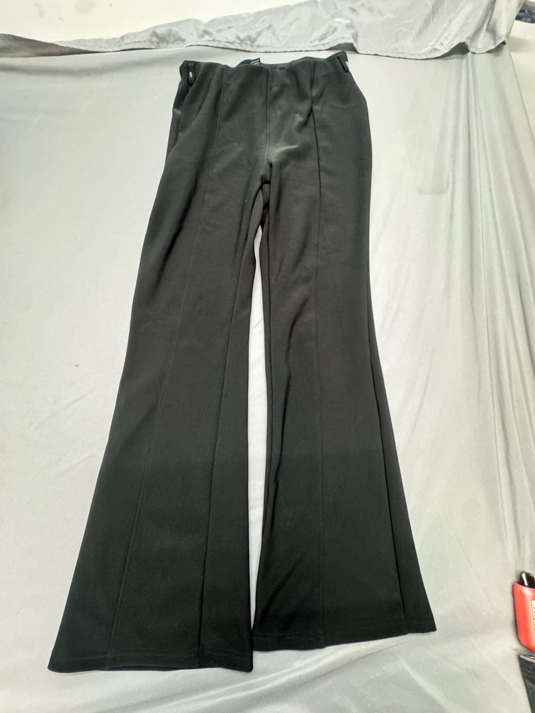 Indero Flare Pants Size L/XL Black Work Trouser Stretch Seamed
