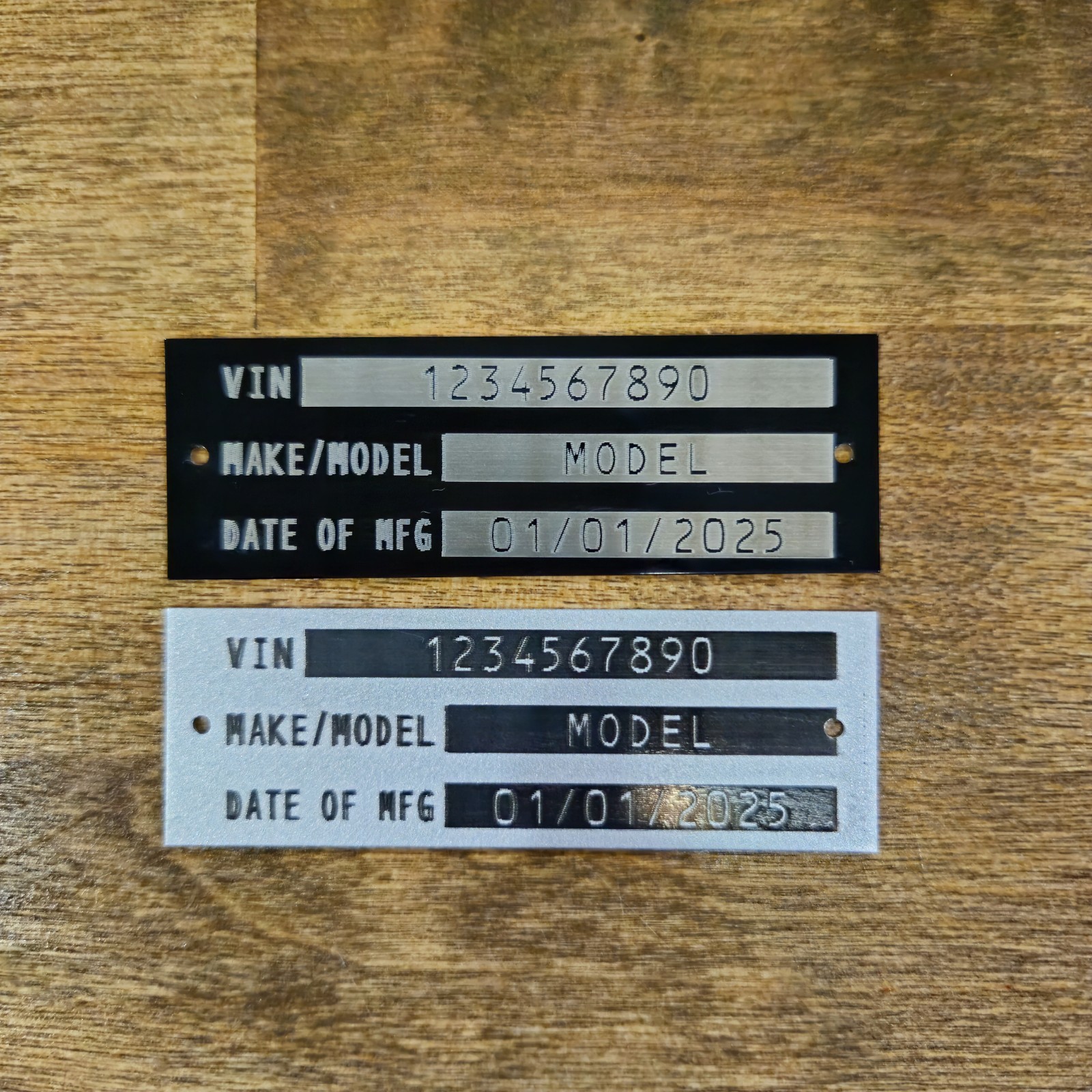 1x4 Custom Aluminum Data Identification Plaque Auto Boat Marine Trailer Tag #