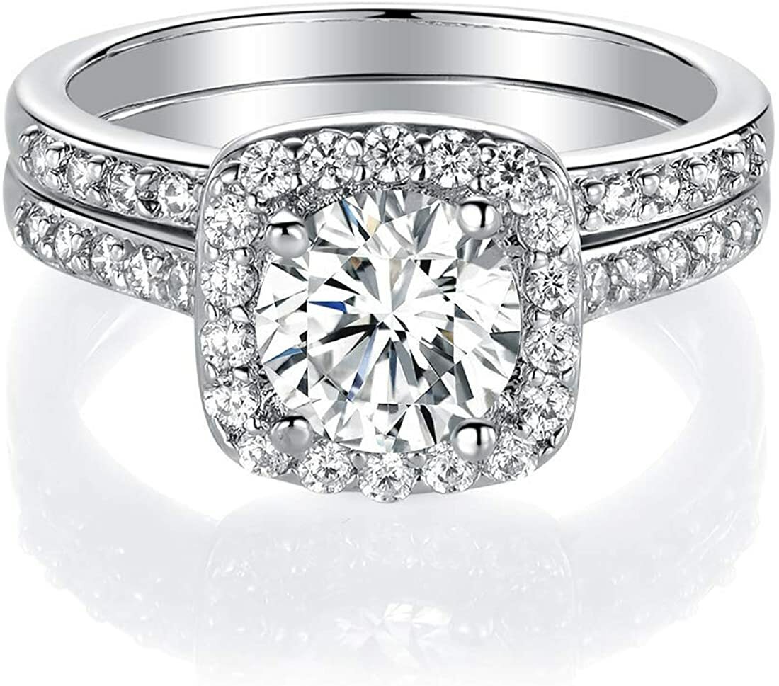 SHE WILL LOVE THIS White Gold Ring Size 9 Womens Ring CZ Engagement Anniversary