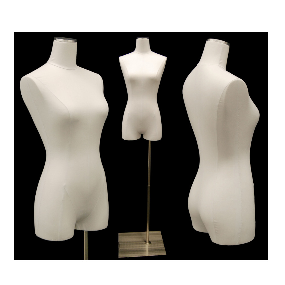 Adult Female Pinnable White Linen Dress Form Mannequin Torso with Thighs & Base Adult Female Pinnable White Linen Dress Form Mannequin Torso with Thighs & Base