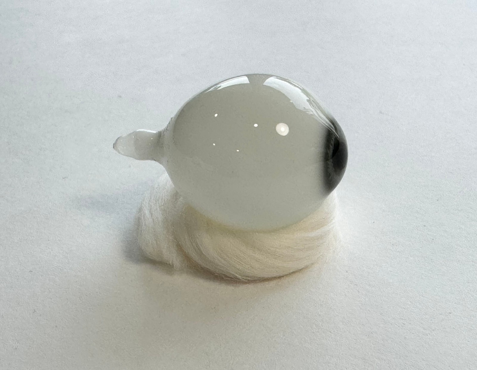 Antique German hand-blown human prosthetic glass eye.  Full eyeball.  Blue.