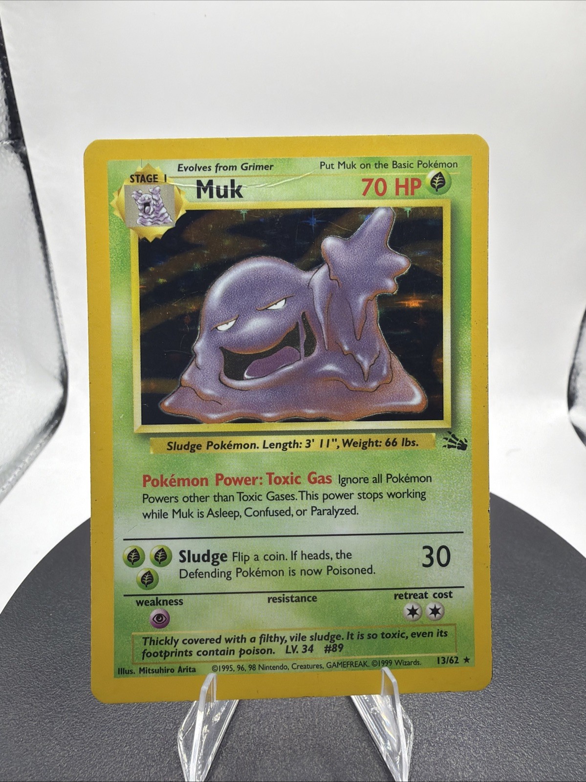 Muk 13/62 Fossil Holo Rare Unlimited English 1999 Pokemon TCG