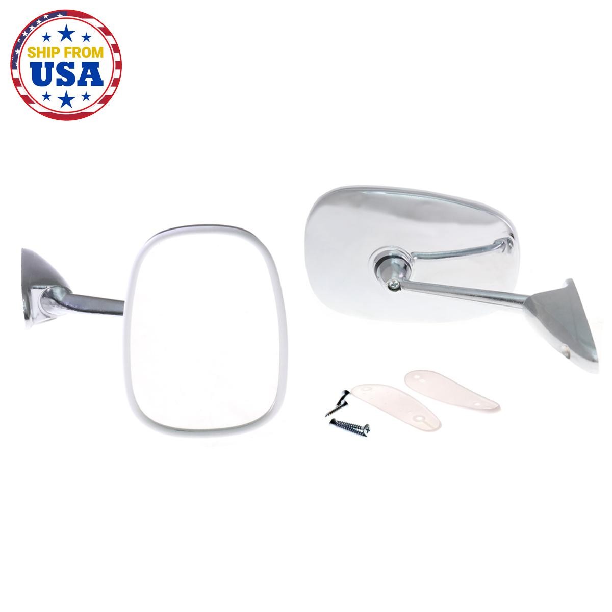 ROVER P6 COMPATIBLE NEW PAIR CROME DOOR FENDER MIRRORS LEFT RIGHT SIDE 1963-1977