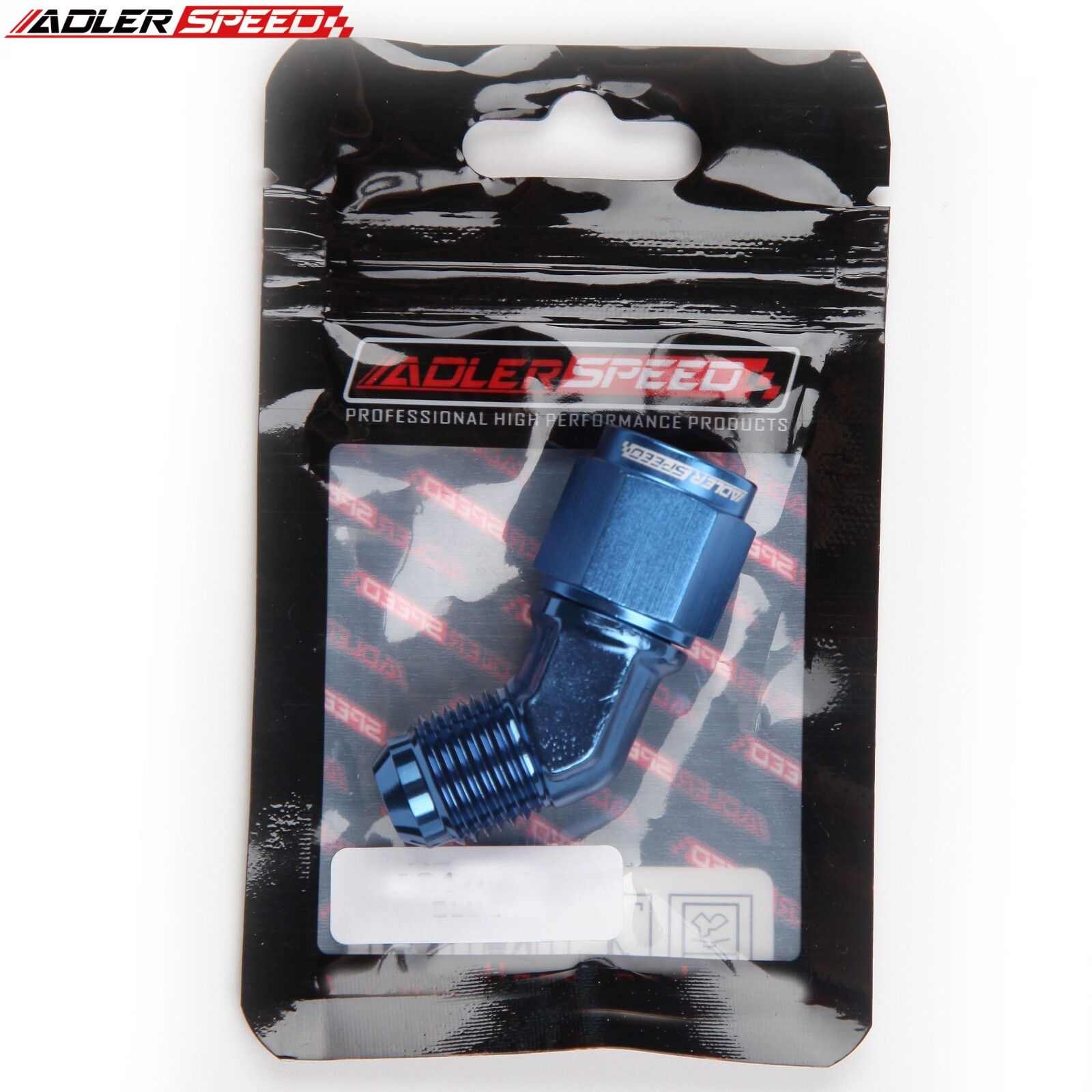NEW AN-6 Female To AN6 Male 45 Degree Aluminum Fuel Line Fitting Adapter Blue
