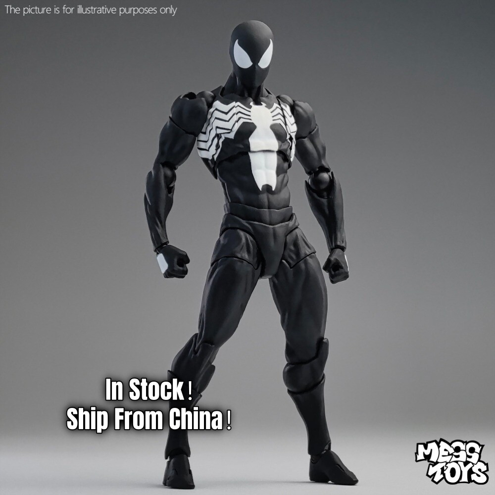 Hot-New Mess Toys Black Suit Neighbor Spider-Man Symbiote 1/12 Action Figure Hot-New Mess Toys Black Suit Neighbor Spider-Man Symbiote 1/12 Action Figure