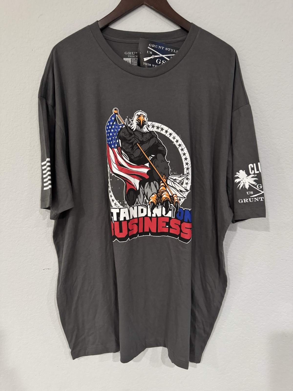 Grunt Style Standing On Business Eagle American Flag Gray Mens Size 3XL NWT Grunt Style Standing On Business Eagle American Flag Gray Mens Size 3XL NWT