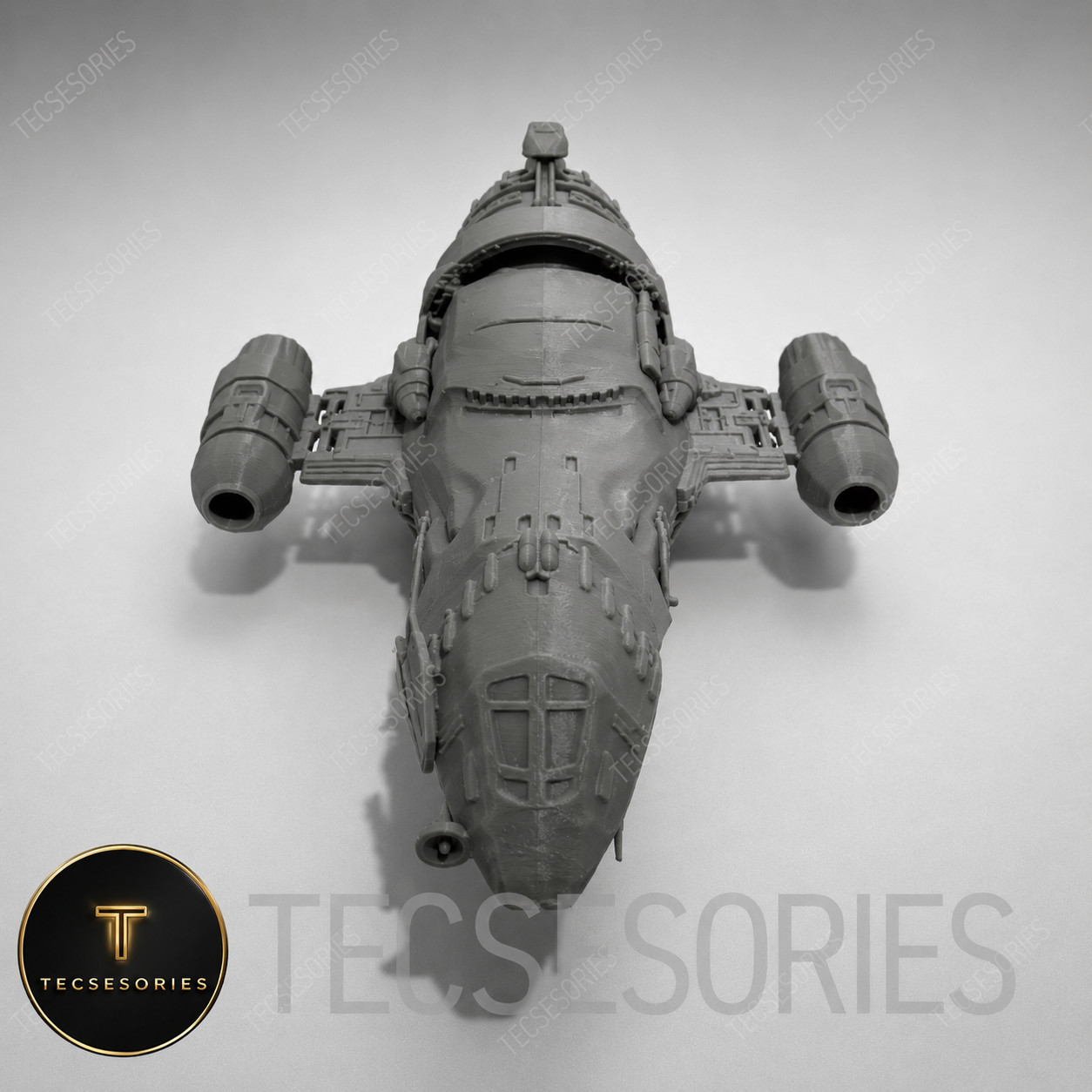 Firefly Serenity 6in Grey 3D Printed Ship Display Model Sci-Fi Collectible