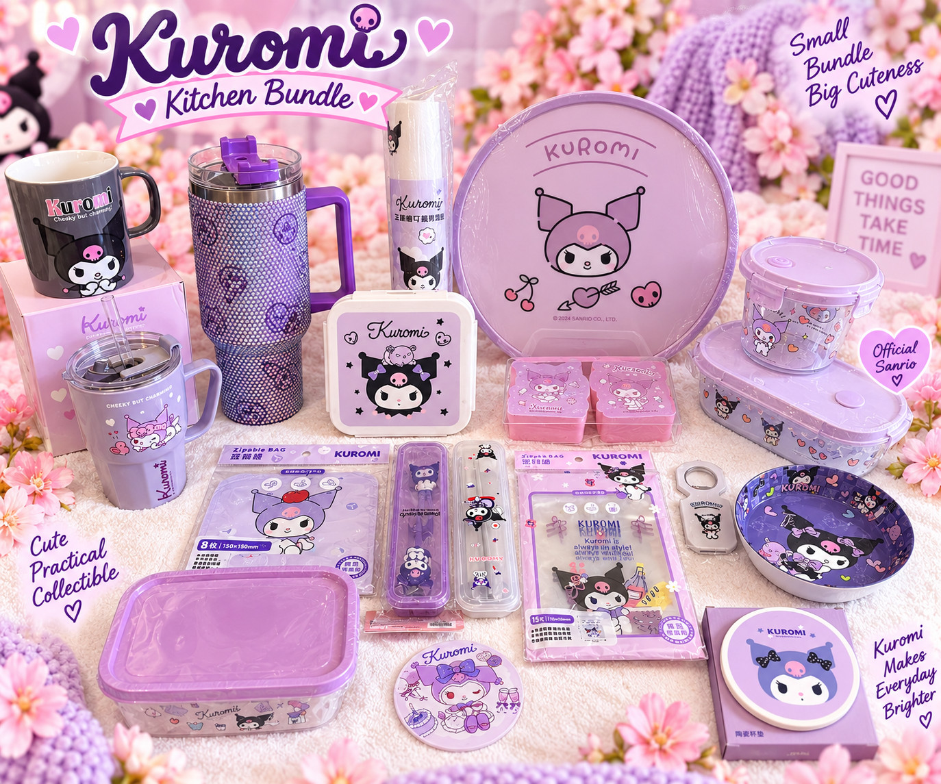 Kuromi Sanrio Kitchen Bundle Lot NEW – Cups, Containers, Bowl & Accessories Kuromi Sanrio Kitchen Bundle Lot NEW – Cups, Containers, Bowl & Accessories