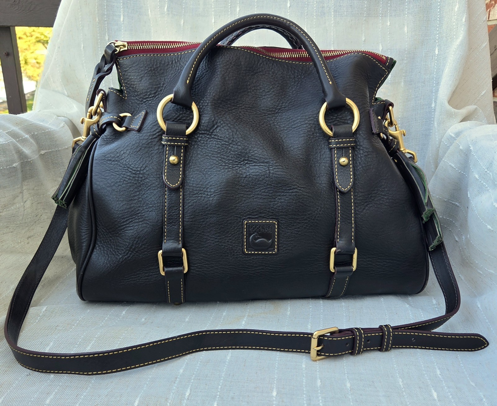 Dooney And Bourke Florentine Large Satchel Purse Bag In Brown Tmoro Leather EUC Dooney And Bourke Florentine Large Satchel Purse Bag In Brown Tmoro Leather EUC