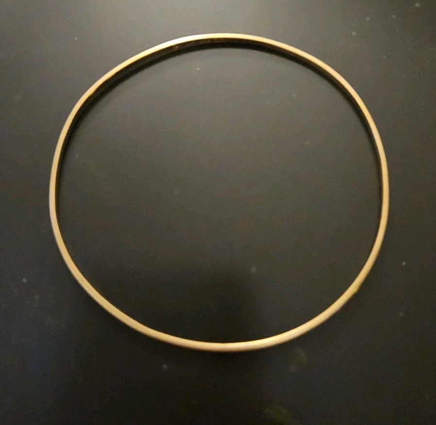 Vintage 14K Yellow Gold Round Slip-On Bangle Bracelet 6.10 Grams 585 Solid MG