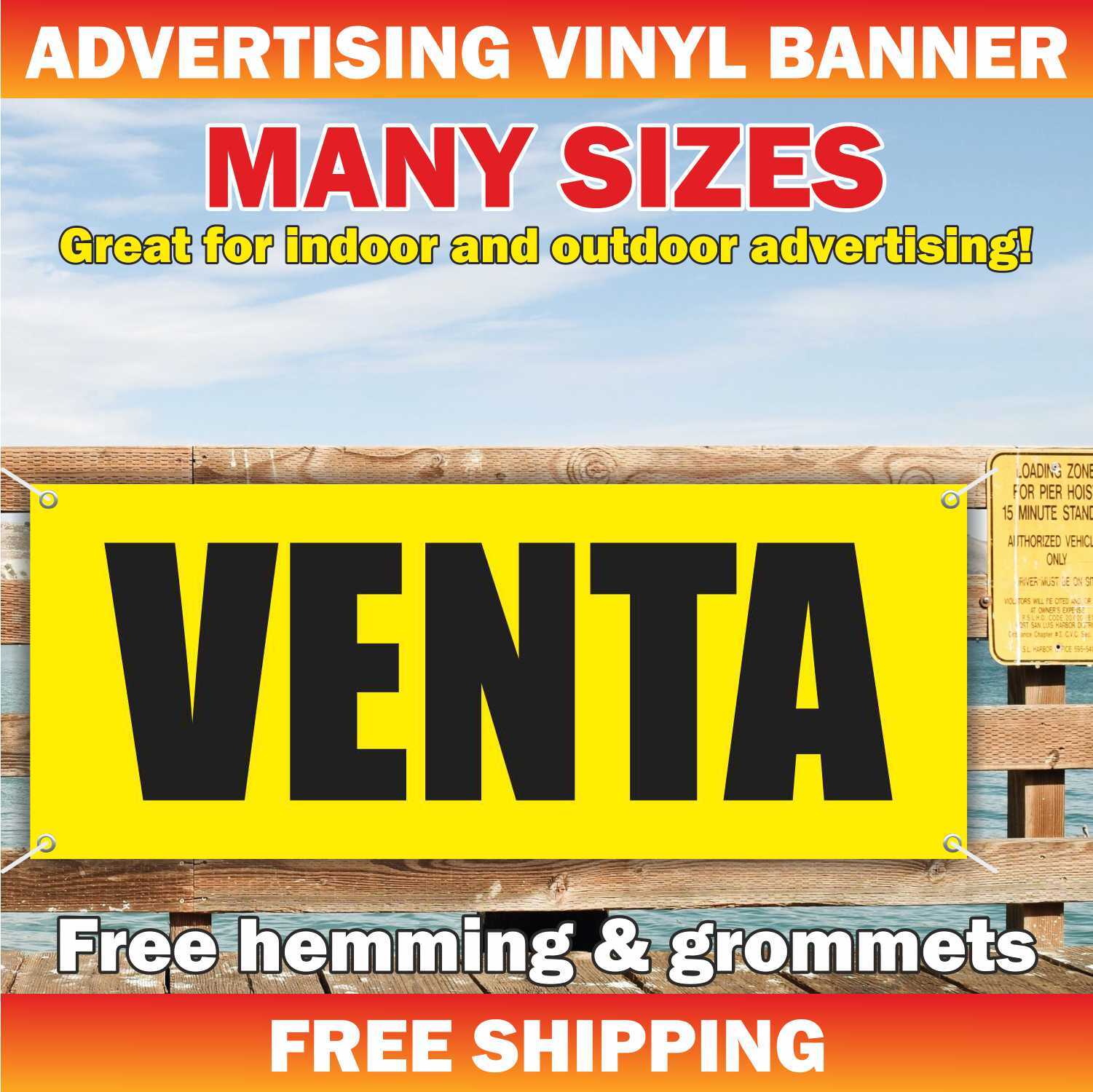 VENTA Advertising Banner Vinyl Mesh Sign sale welcome buy discount liquidación
