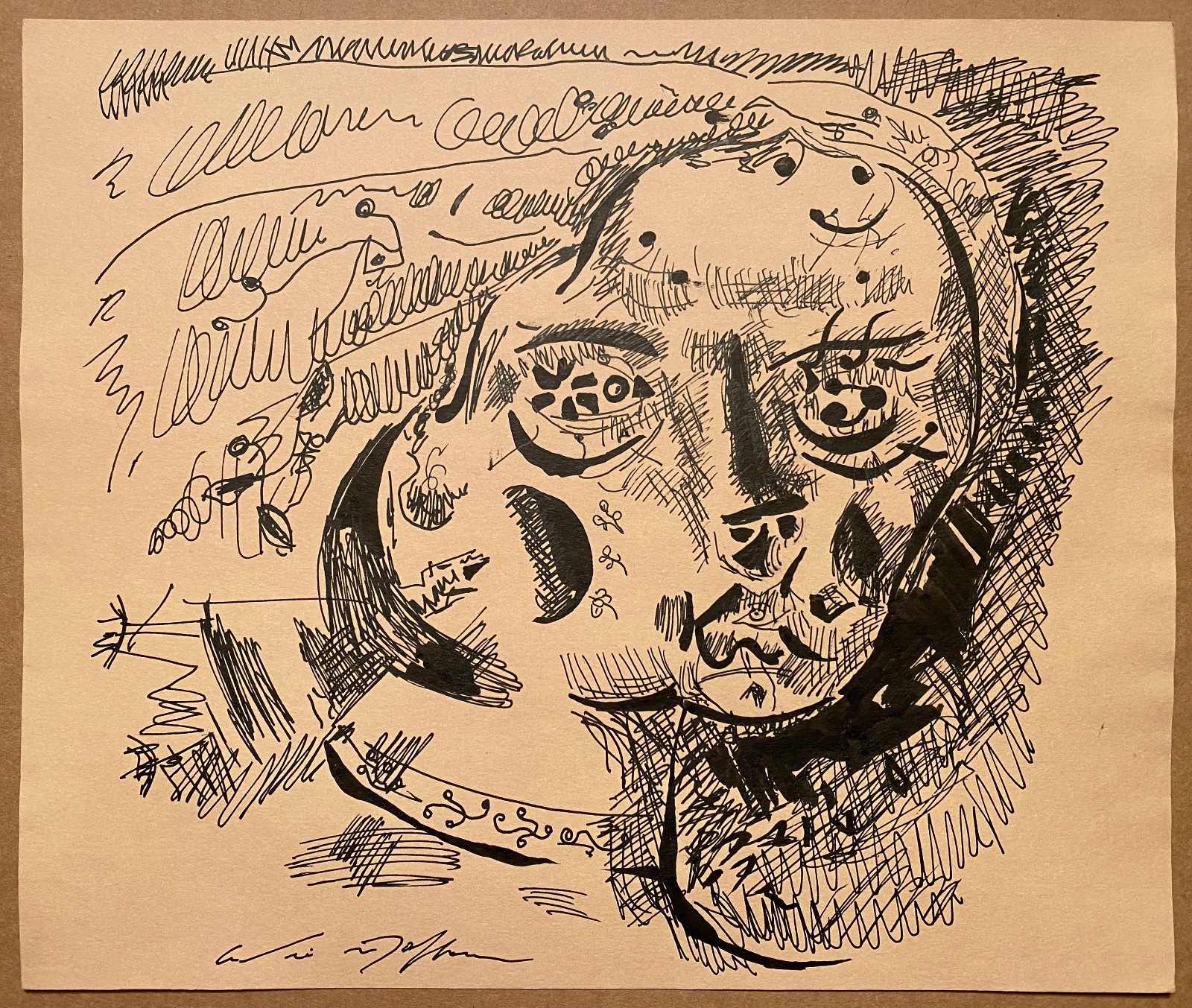 New Andre Masson 15, Surreal Ink Drawing New Andre Masson 15, Surreal Ink Drawing
