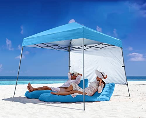 ABCCANOPY STABLE POP UP BEACH TENT WITH BACKPACK BAG, 8 X 8 FT BASE / -  SKY