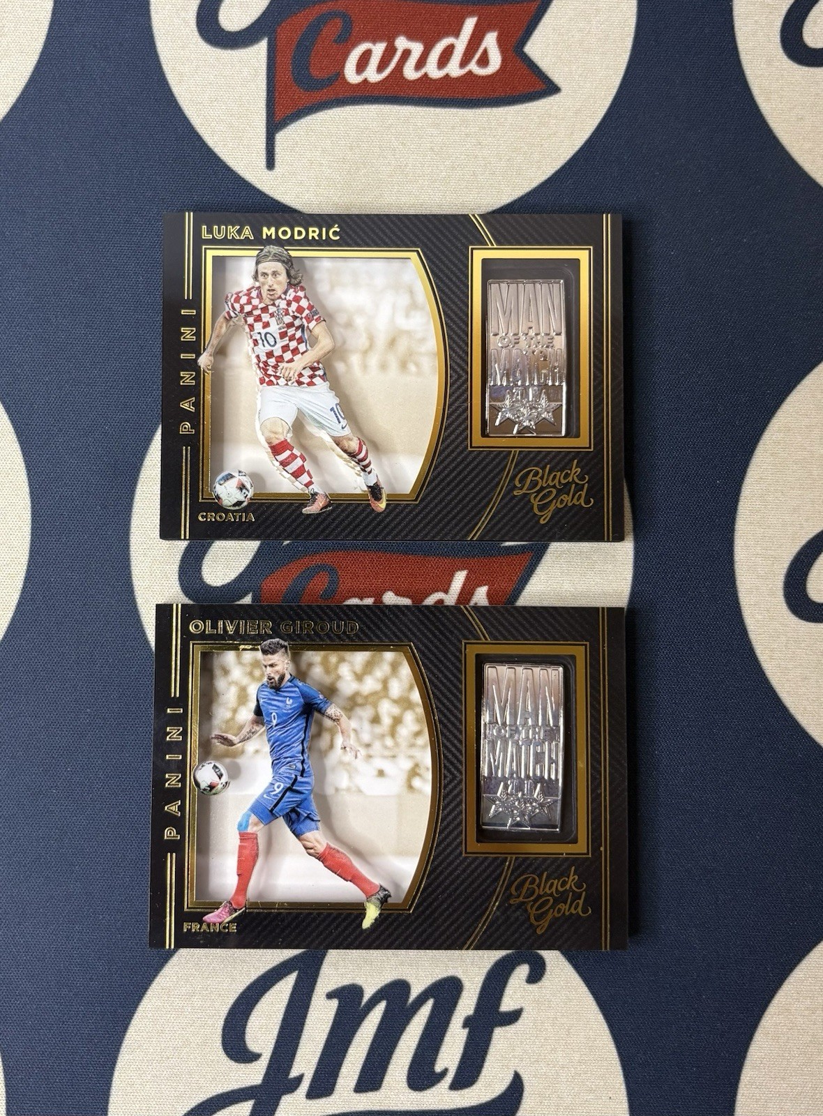 Luka Modric/ Olivier Giroud Black Gold Man of the Match 2-Card Lot MM-LMO/OG