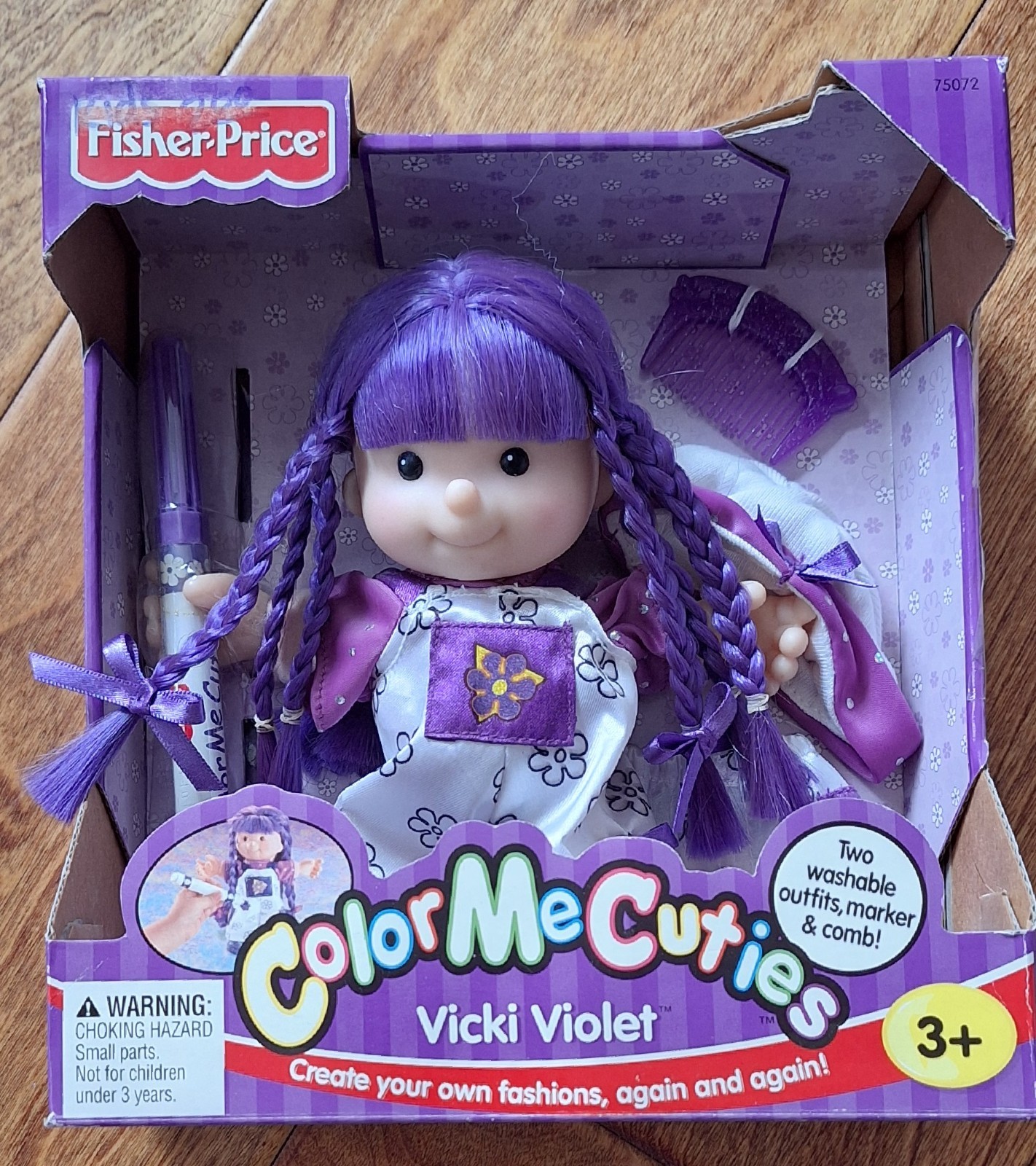 Vtg Fisher-Price Color Me Cuties Veronica Violet Purple Interactive Doll 2000