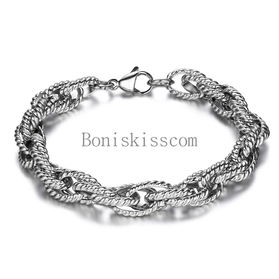 2021 Unique Men\'s Stainless Steel Chain Bracelet 8 Inches Length Silver Tone 2021 Unique Men\'s Stainless Steel Chain Bracelet 8 Inches Length Silver Tone