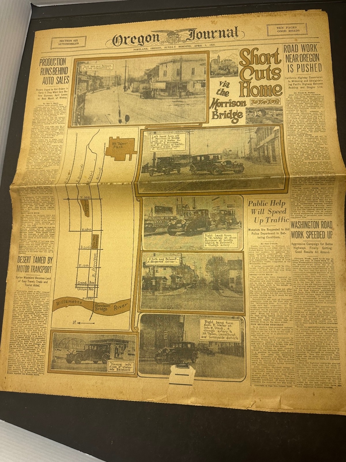 1925 Oregon Journal Automobiles Section Vintage Cars Portland Oregon
