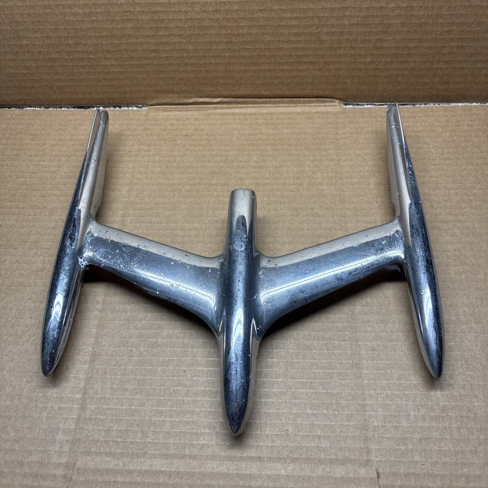 1955 Oldsmobile Rocket 88 Chrome Rocket Hood Ornament OEM 566355 Vintage
