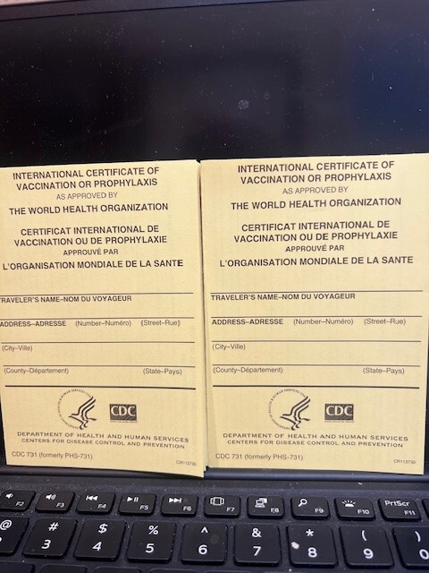 TWO (2) International Certificate Of Vaccination - Yellow Card -  COLLECTIBLE
