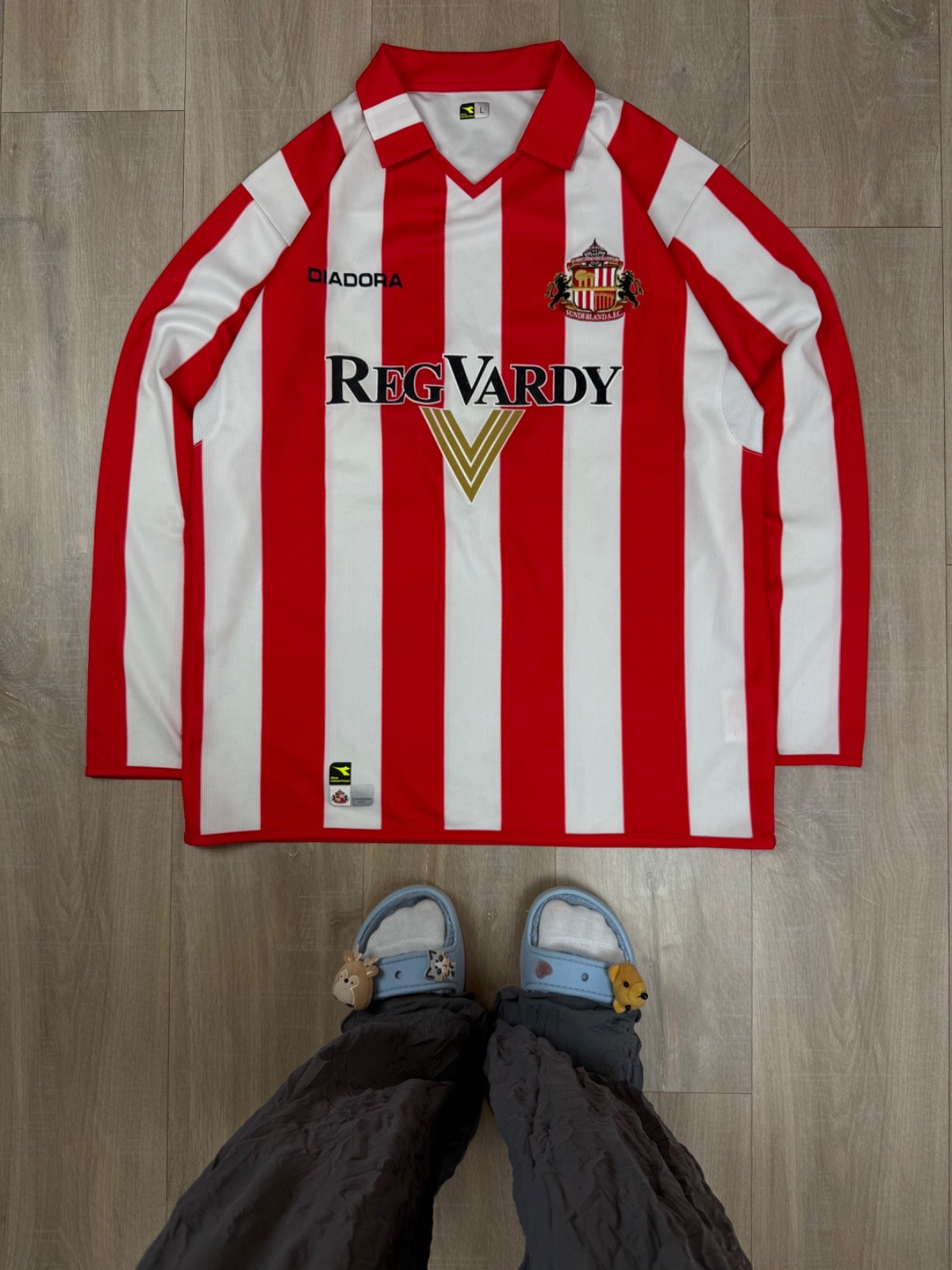 Sunderland Diadora 2004/2005 Home Soccer Football Longsleeve Shirt Size L