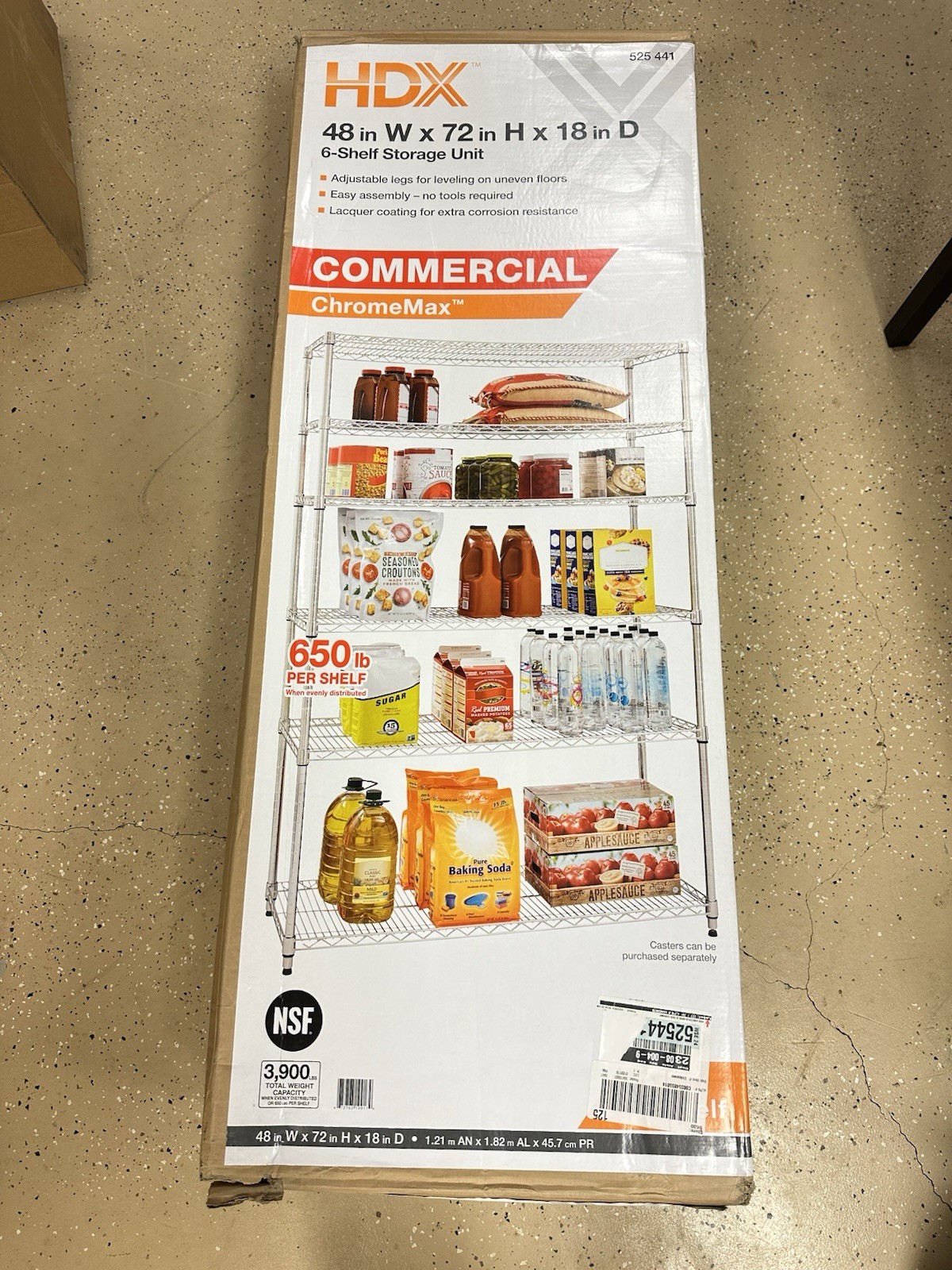 HDX 6-Tier Commercial Grade Heavy Duty Steel Wire Shelving Unit in Chrome 525441