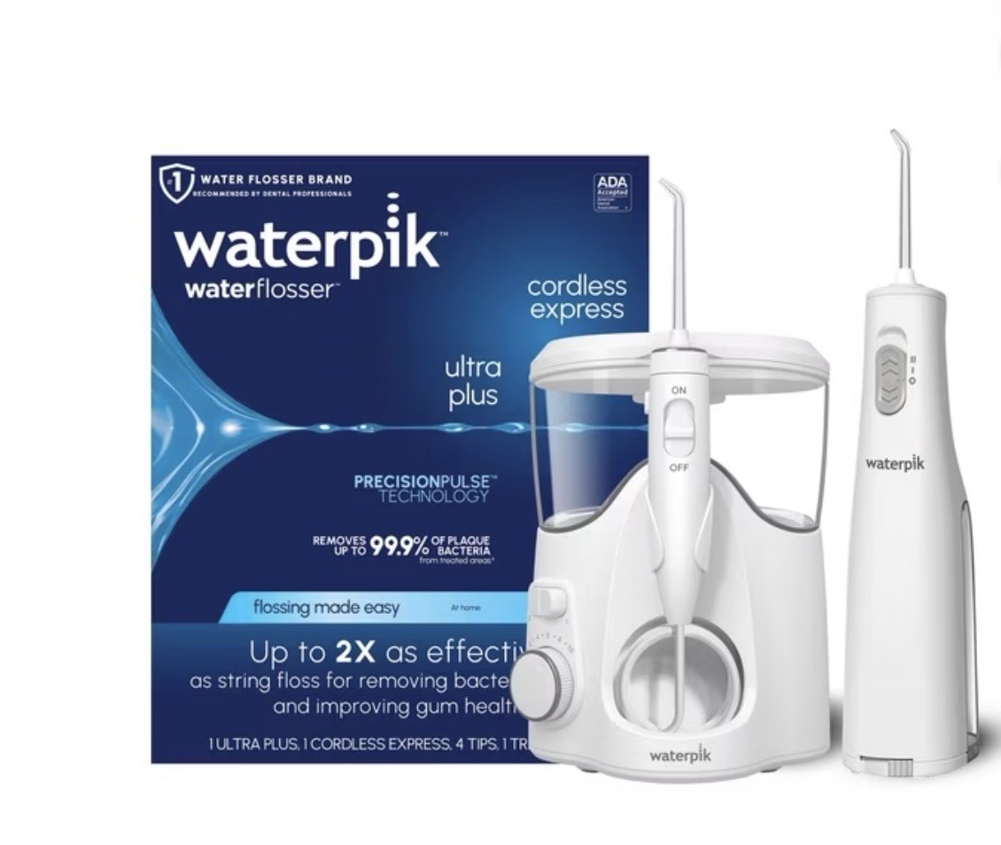 Waterpik Ultra Plus + Cordless Express Water Flosser Combo White WP-150 WF-02